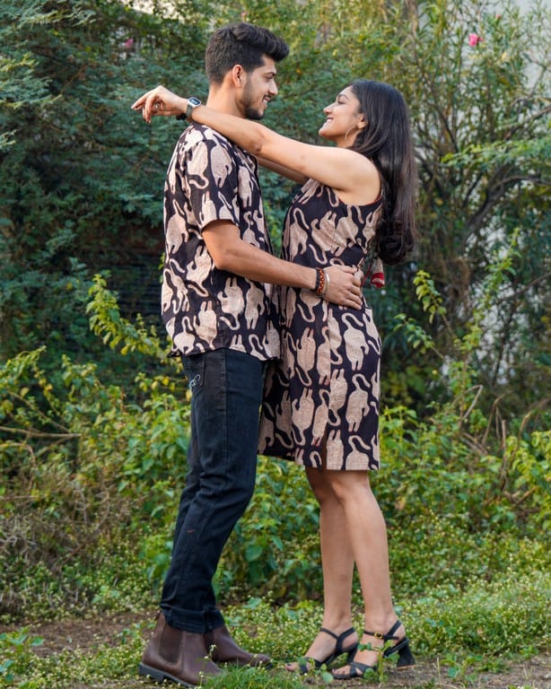 Black Kitty Halter Shift Couple Set