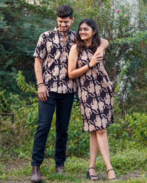Black Kitty Halter Shift Couple Set