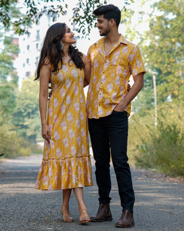 Yellow Kitty Long Frill Couple Set Main image