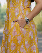Yellow Kitty Long Frill Dress