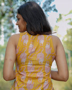 Yellow Kitty Long Frill Dress
