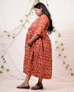 Fish Red Maternity Dress