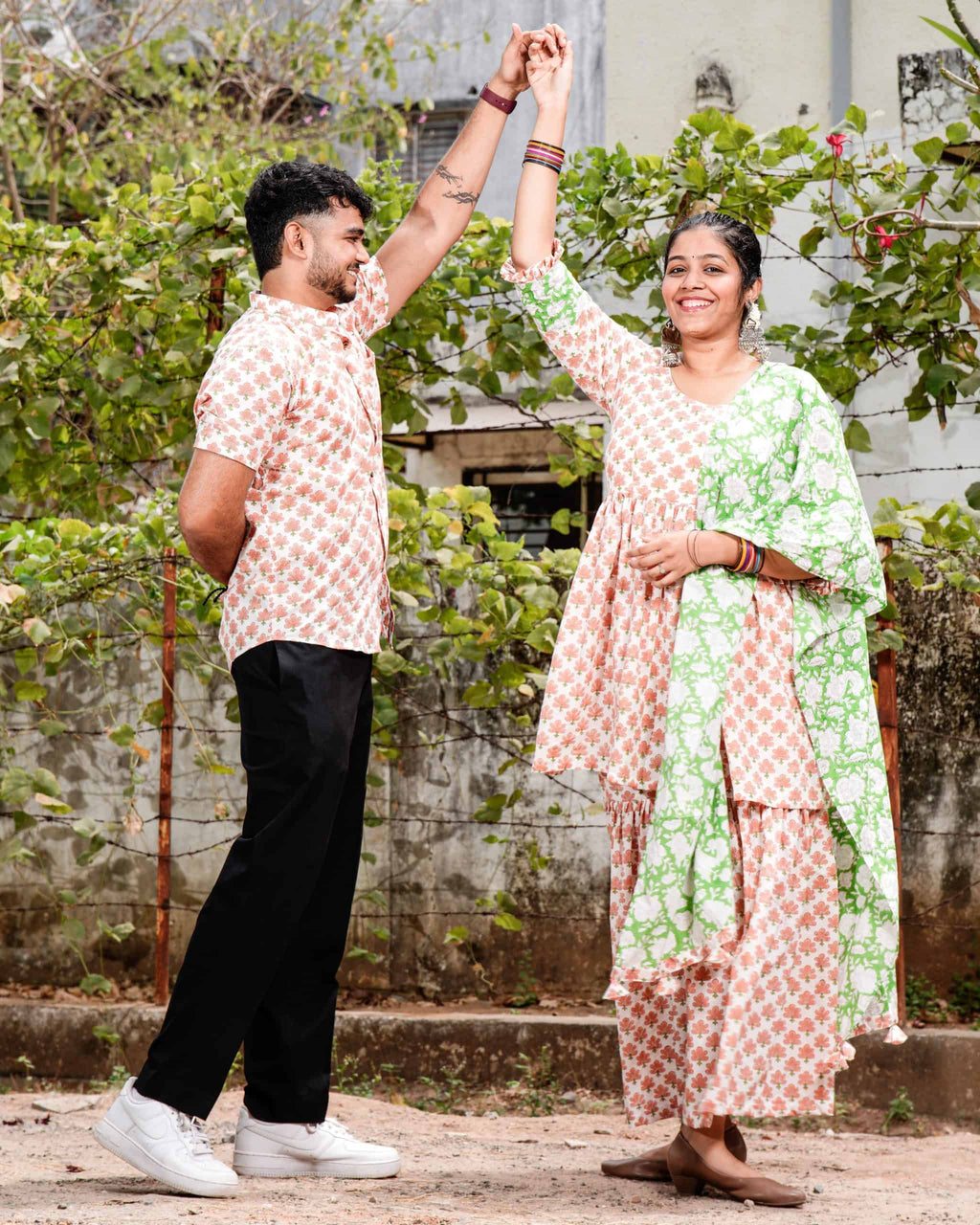 Swan White Sharara Couple Set