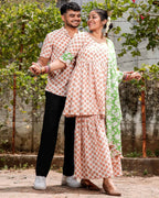 Swan White Sharara Couple Set