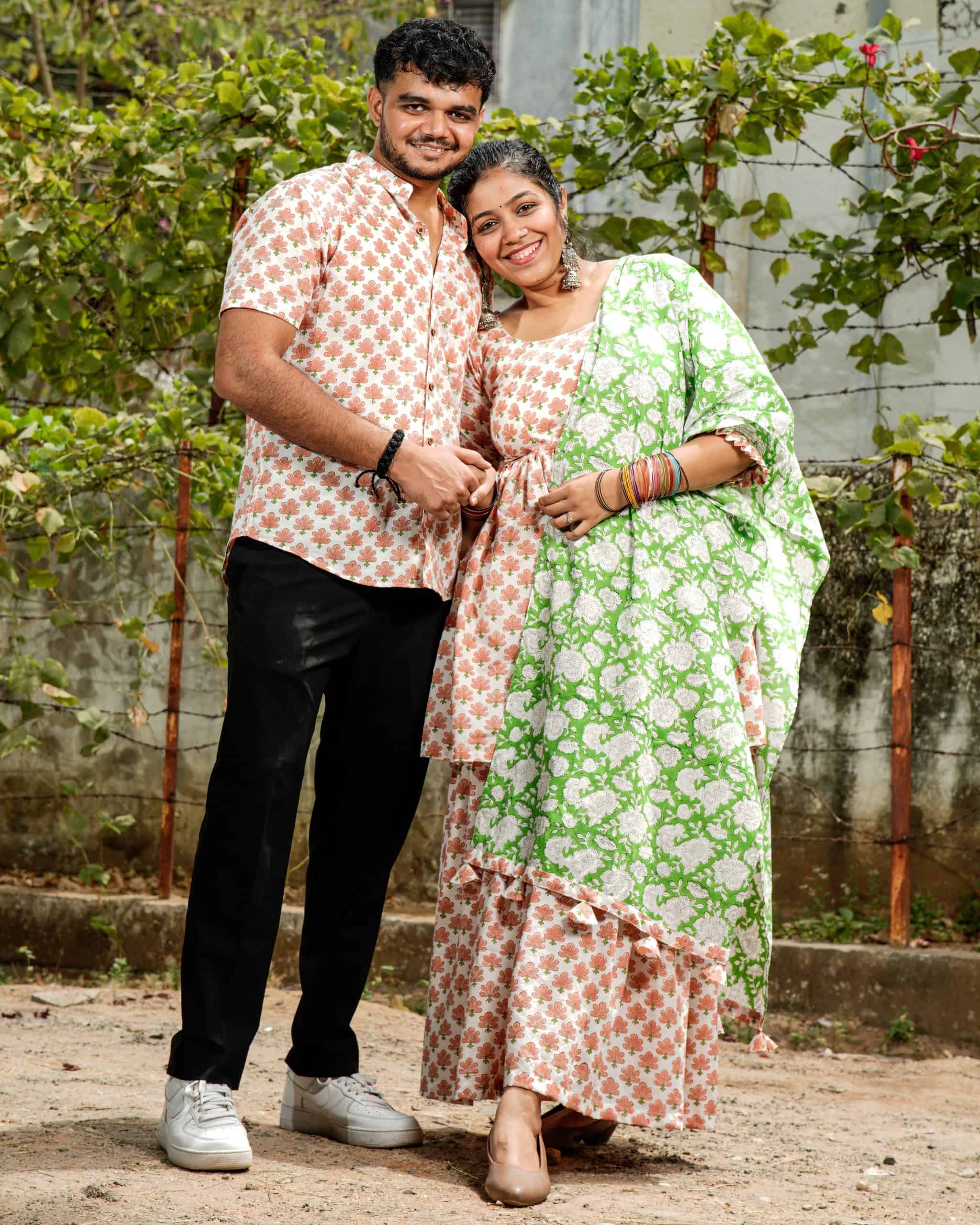 Swan White Sharara Couple Set