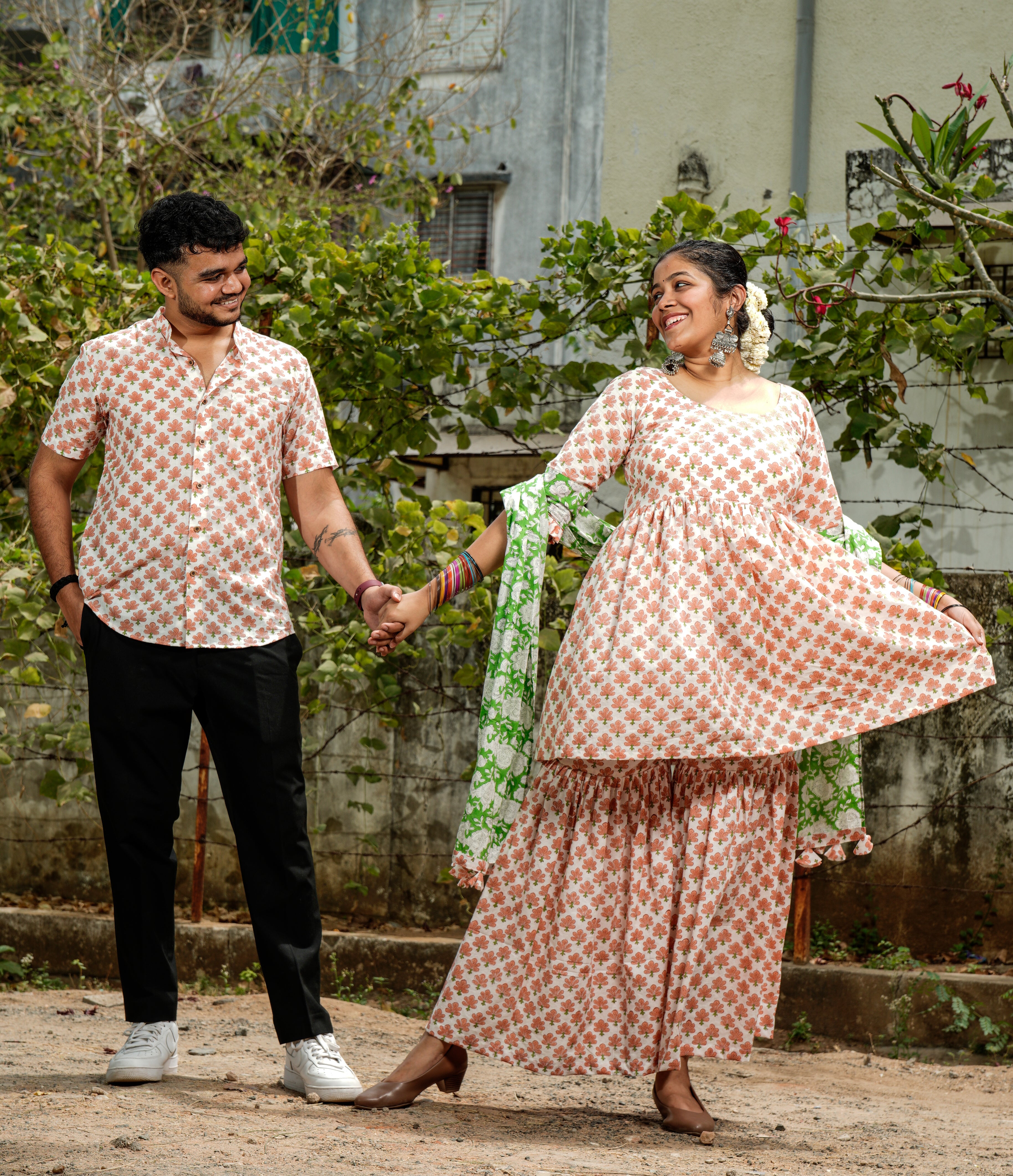 Swan White Plus Size Sharara Set