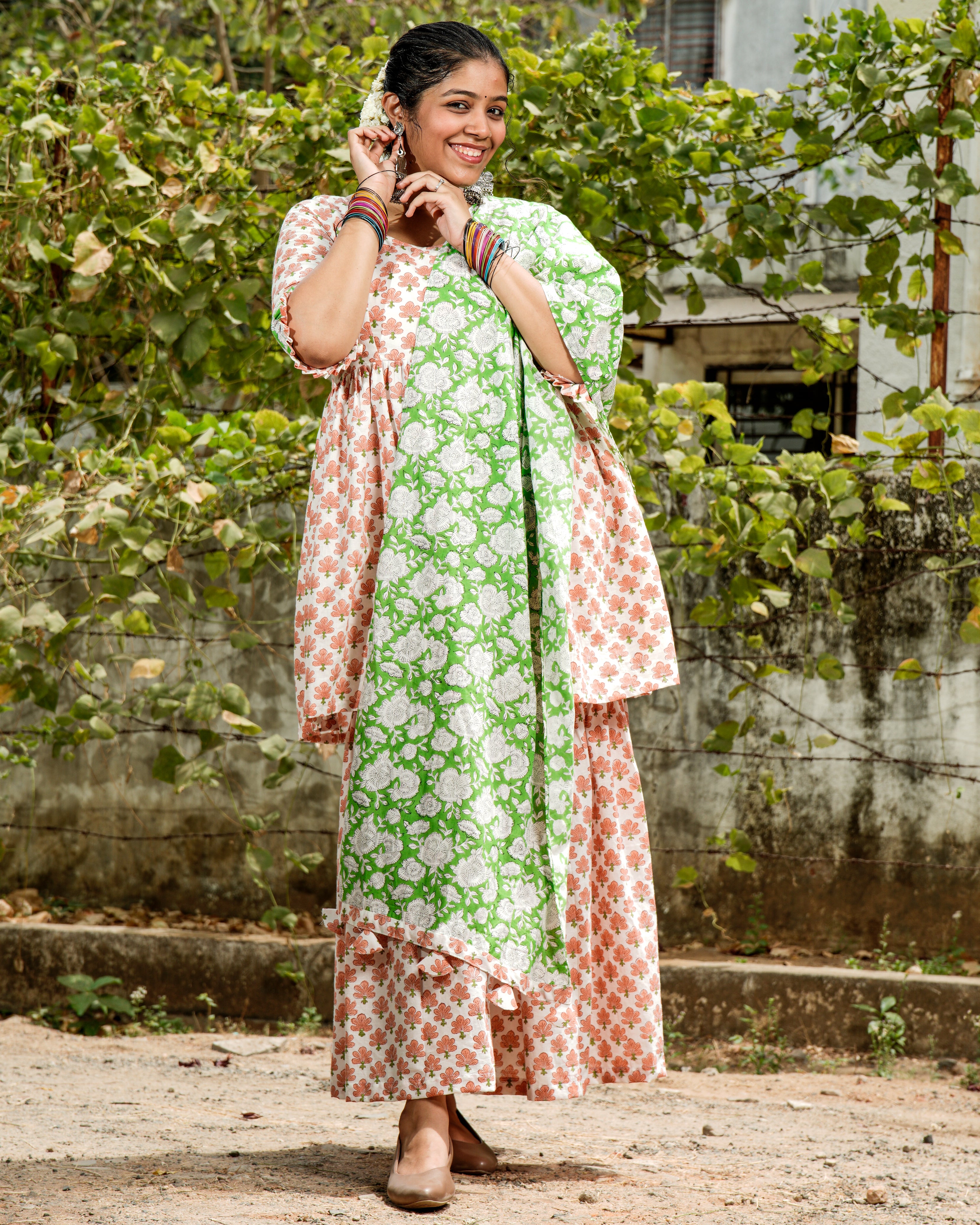 Swan White Plus Size Sharara Set