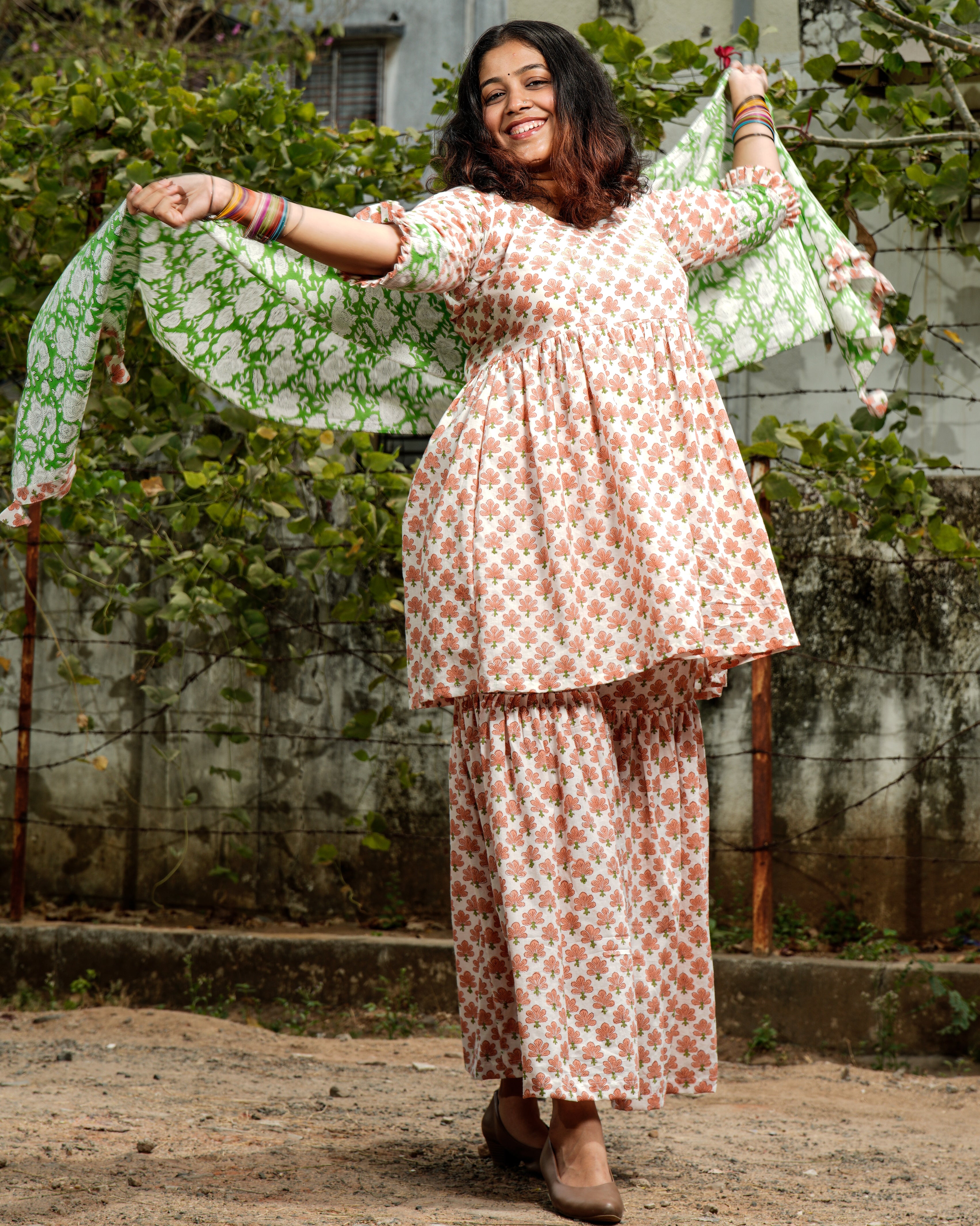 Swan White Plus Size Sharara Set