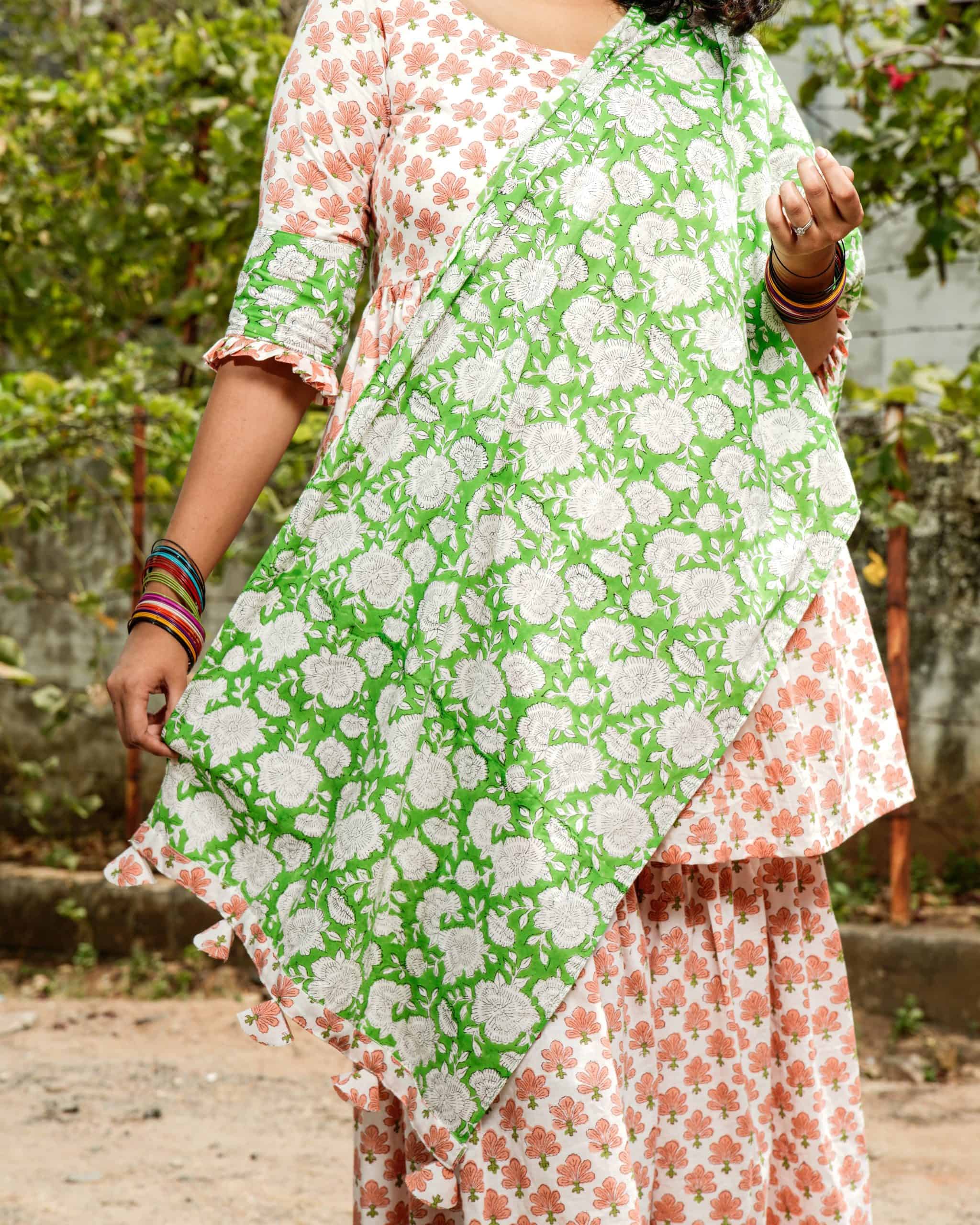 Swan White Sharara Couple Set