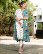 Turquoise Lily Angrakha Suit Set