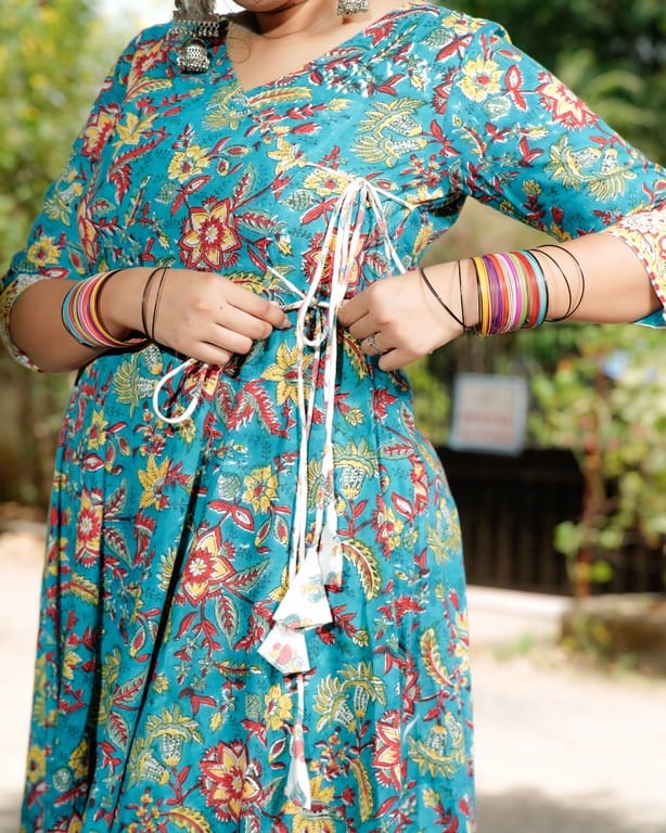 Turquoise Lily Angrakha Suit Set