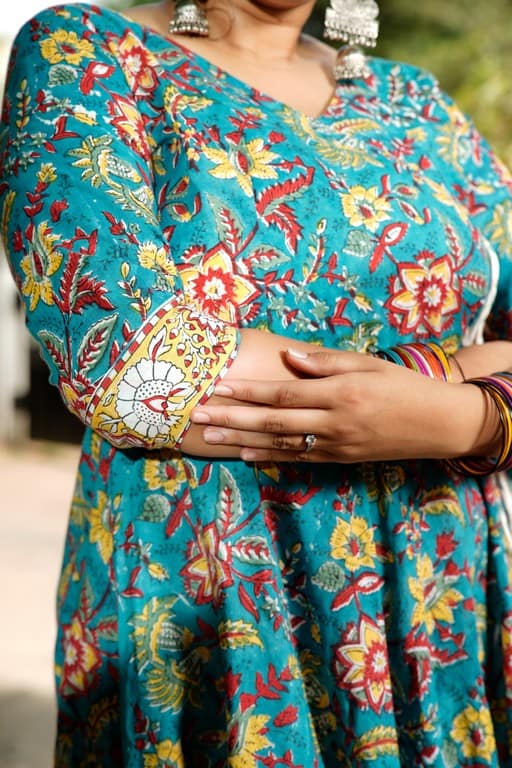 Turquoise Lily Angrakha Suit Set