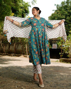 Turquoise Lily Angrakha Suit Set