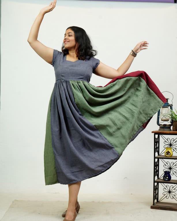 Electric Grey Maternity Dress