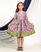 Leafing Lavender Kids Dress