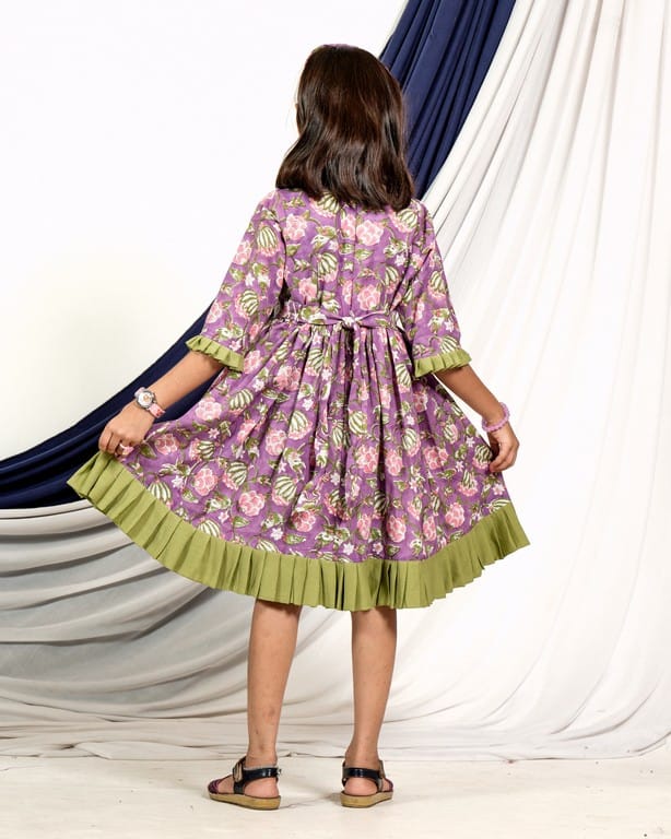 Leafing Lavender Kids Dress