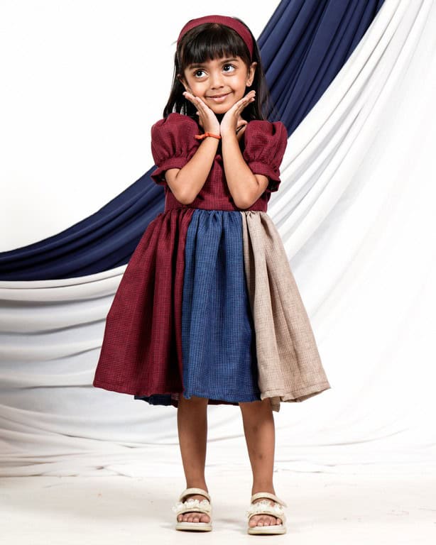 Electric Maroon Kids Dress