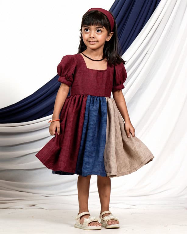 Electric Maroon Kids Dress