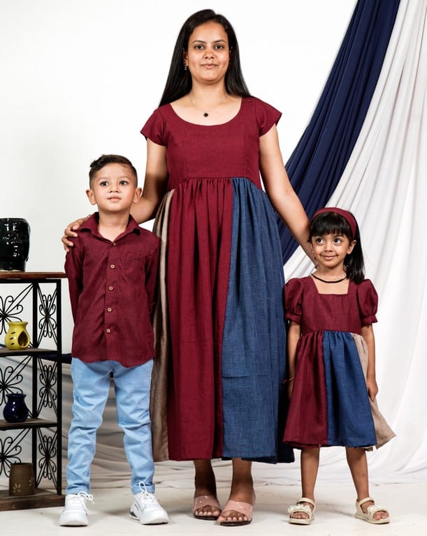 Electric Maroon Mom Kid Twinning