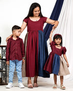 Electric Maroon Mom Kid Twinning