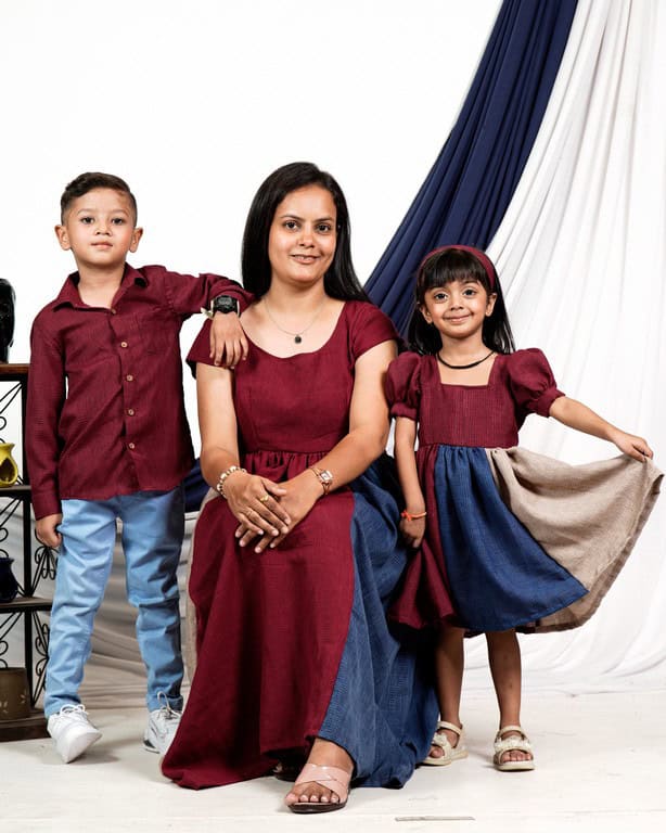 Electric Maroon Mom Kid Twinning