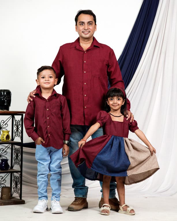 Electric Maroon Father Kid Twining