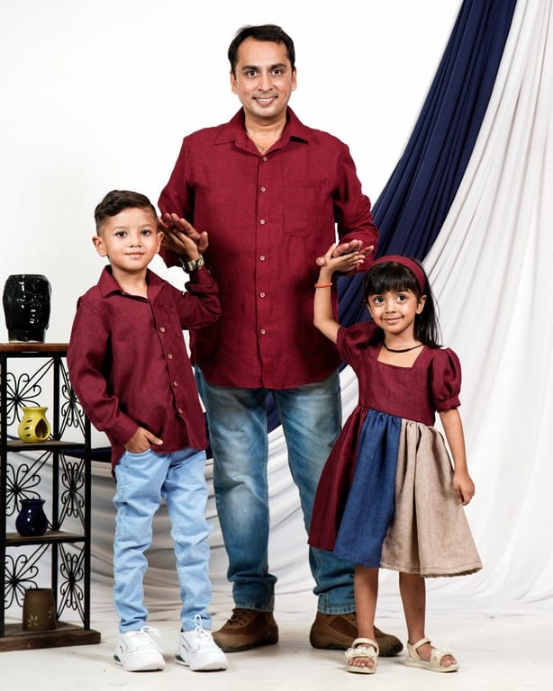 Electric Maroon Father Kid Twining
