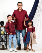 Electric Maroon Father Kid Twining