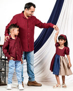 Electric Maroon Father Kid Twining