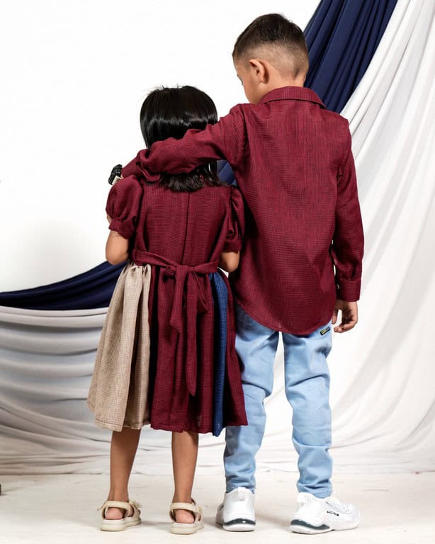 Electric Maroon Mom Kid Twinning