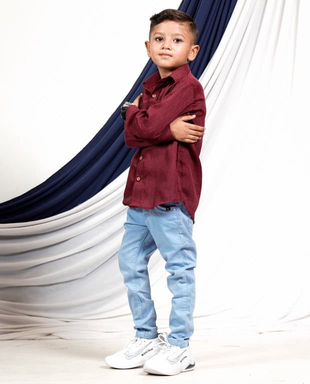 Electric Maroon Kids Shirt