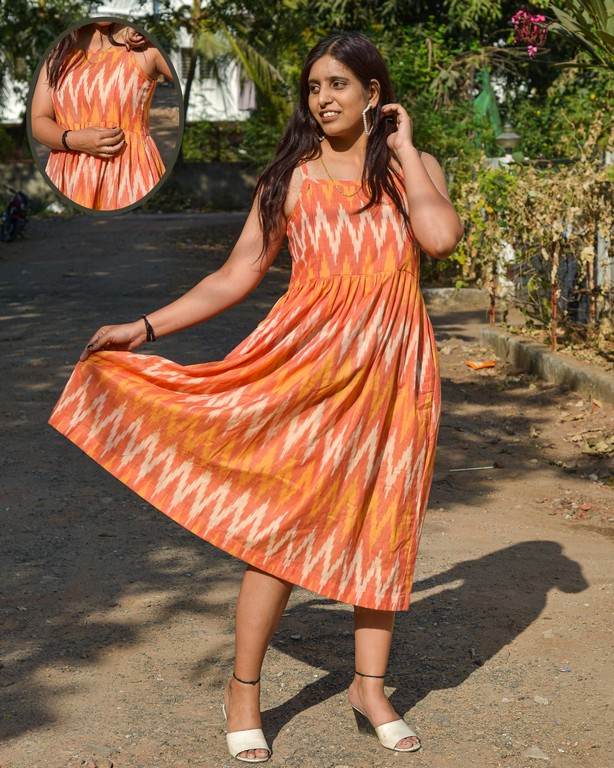 Orange Blossom Ikat Maternity Dress
