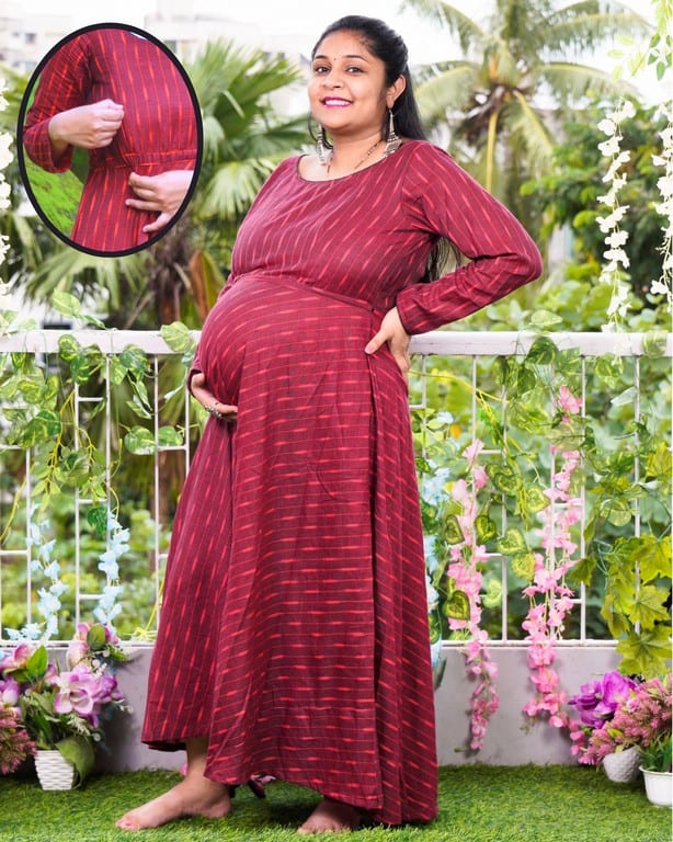 Beetroot Red Nursing Dress