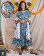 Turquoise Lily Angrakha Maternity Set