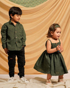 Green Checkered Kids Shirt