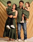 Green Checkered Strappy Family Set