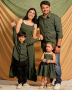 Green Checkered Strappy Family Set