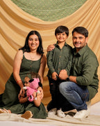 Green Checkered Strappy Family Set