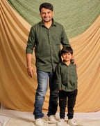 Green Checkered Father Son Twinning