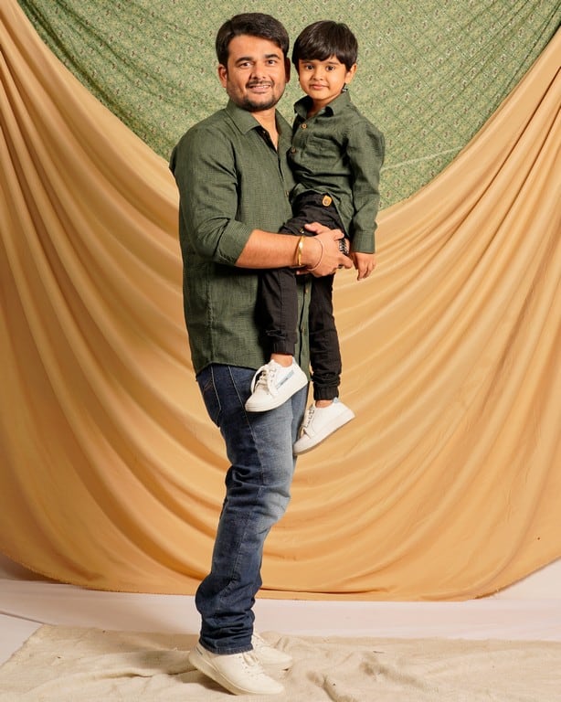 Green Checkered Father Son Twinning