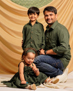 Green Checkered Father Son Twinning