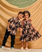 Black Kitty Kids Dress