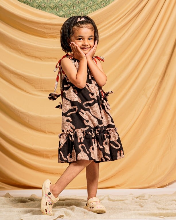 Black Kitty Kids Dress Secondary image