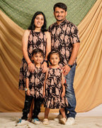 Black Kitty Halter Shift Family Set