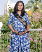 Blue Bloom Angrakha Nursing Dress