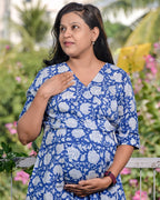 Blue Bloom Angrakha Nursing Dress