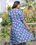 Blue Bloom Angrakha Nursing Dress