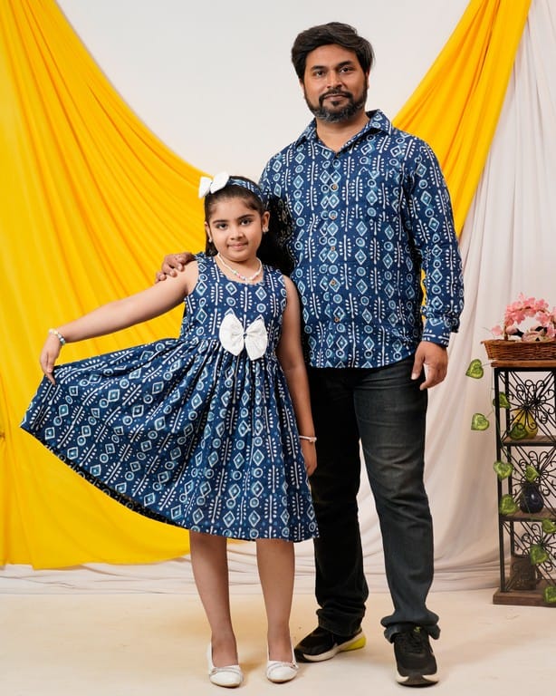 Indigo Warli Shift Father Kid Twining