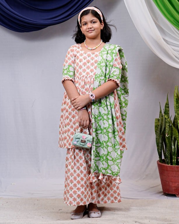 Swan White Kids Sharara Secondary image