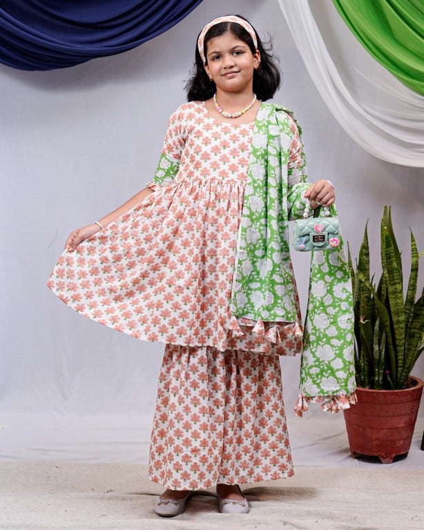 Swan White Kids Sharara Main image